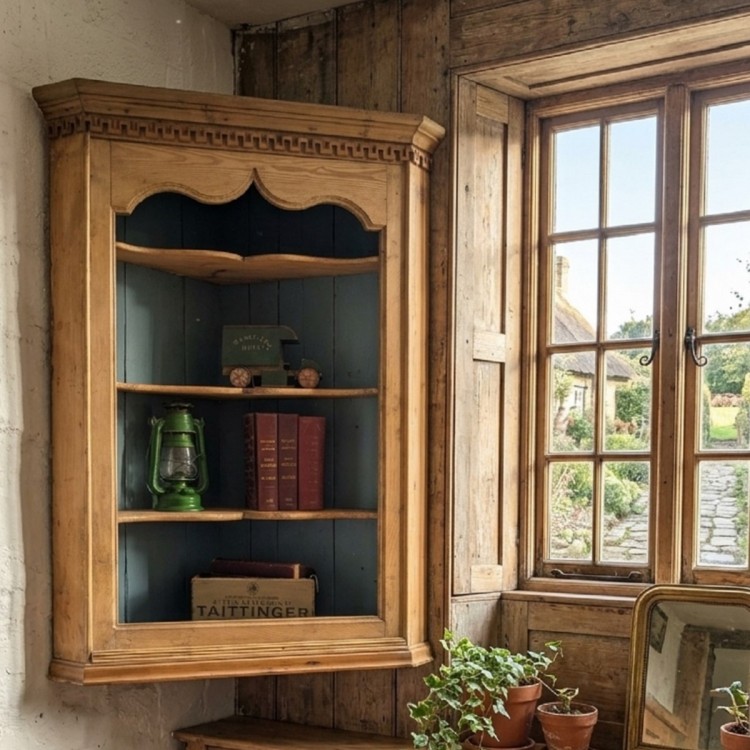 Antique Pine Wall Cupboard