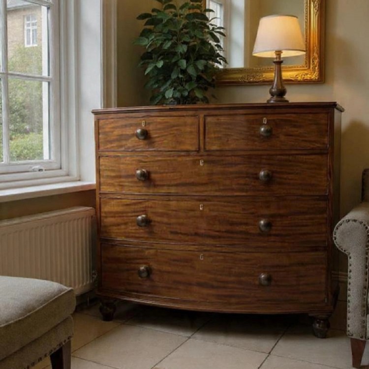 SOLD-Mahogany Bow Chest