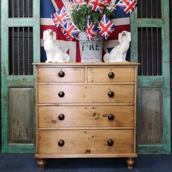 SOLD-Antique Pine Chest of Drawers